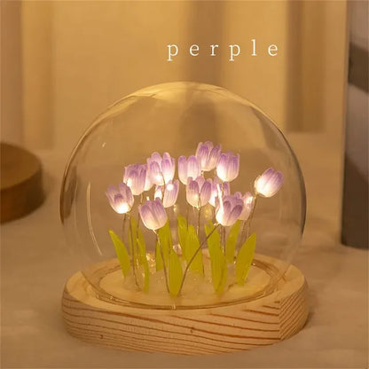 DIY Tulip Glass Dome Night Light