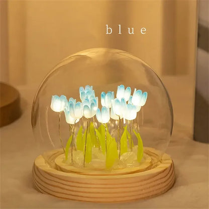 DIY Tulip Glass Dome Night Light