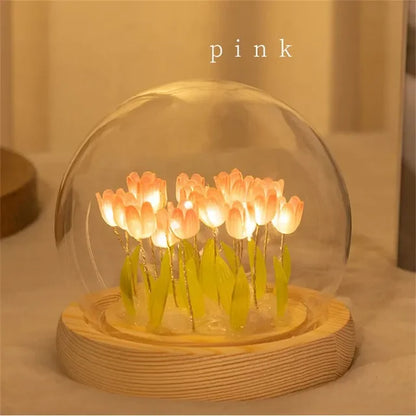 DIY Tulip Glass Dome Night Light