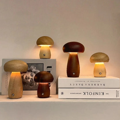 Wooden Mushroom Lamp