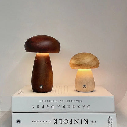 Wooden Mushroom Lamp