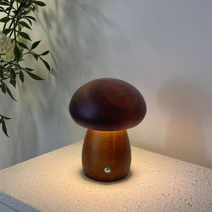 Wooden Mushroom Lamp